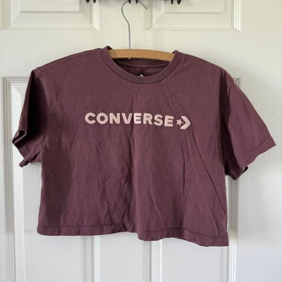 Burgundy‎ converse cropped tee - Picture 1 of 4